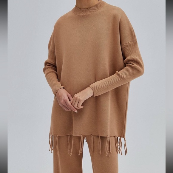 38 Salon Designer Privé Fringed Sweater Trousers Knit Set set - Picture 2 of 6